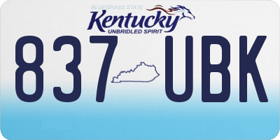 KY license plate 837UBK