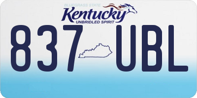KY license plate 837UBL