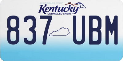 KY license plate 837UBM