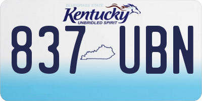 KY license plate 837UBN