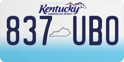 KY license plate 837UBO