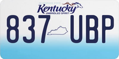 KY license plate 837UBP