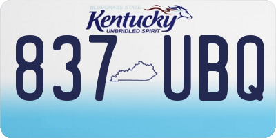 KY license plate 837UBQ