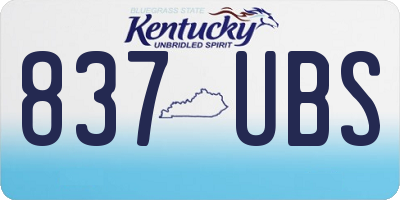 KY license plate 837UBS