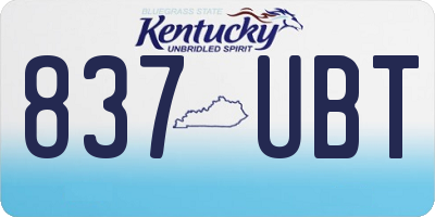 KY license plate 837UBT