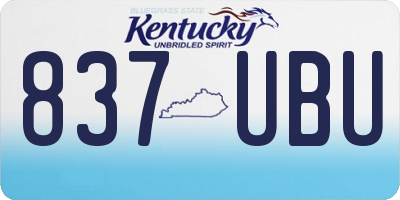 KY license plate 837UBU