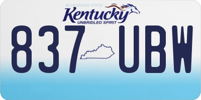 KY license plate 837UBW