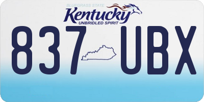 KY license plate 837UBX