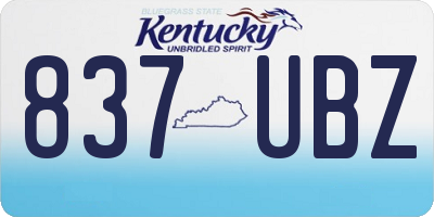KY license plate 837UBZ