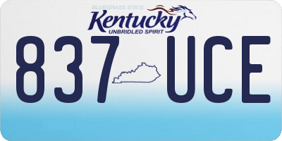 KY license plate 837UCE