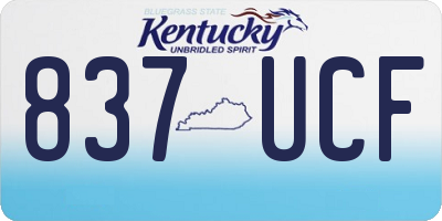 KY license plate 837UCF