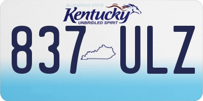 KY license plate 837ULZ