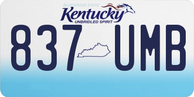 KY license plate 837UMB