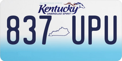 KY license plate 837UPU