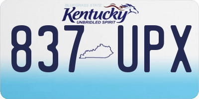 KY license plate 837UPX