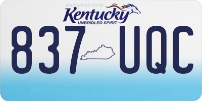 KY license plate 837UQC