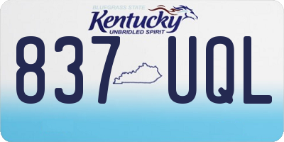 KY license plate 837UQL