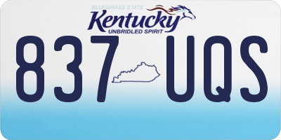 KY license plate 837UQS