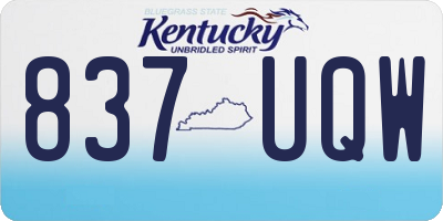 KY license plate 837UQW