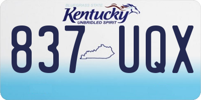 KY license plate 837UQX