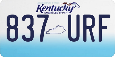 KY license plate 837URF