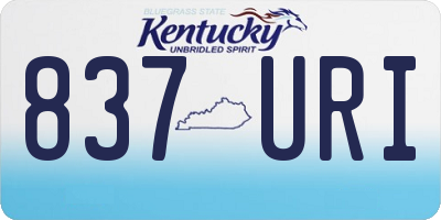 KY license plate 837URI