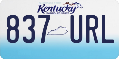 KY license plate 837URL