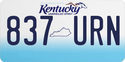 KY license plate 837URN