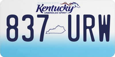 KY license plate 837URW