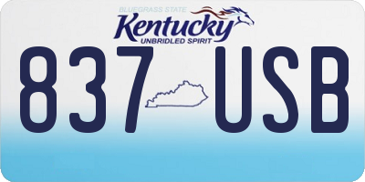 KY license plate 837USB
