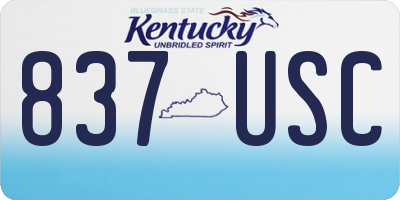 KY license plate 837USC