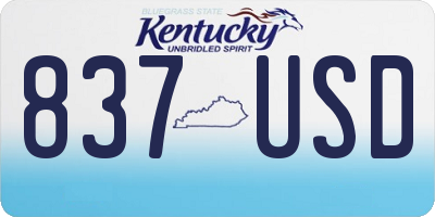 KY license plate 837USD