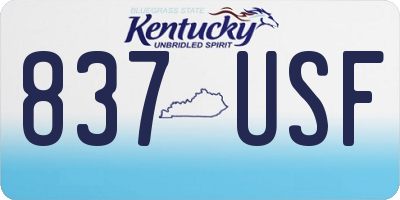 KY license plate 837USF