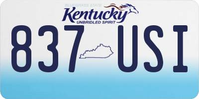 KY license plate 837USI