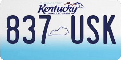KY license plate 837USK