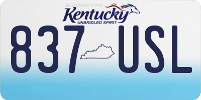 KY license plate 837USL