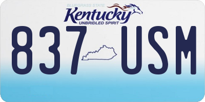 KY license plate 837USM
