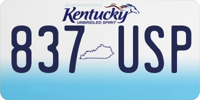 KY license plate 837USP