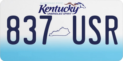KY license plate 837USR