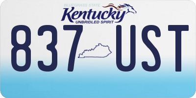 KY license plate 837UST