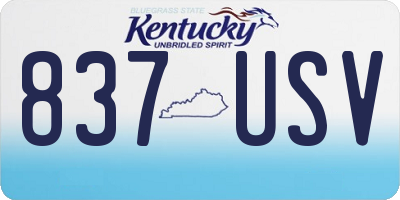 KY license plate 837USV