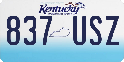 KY license plate 837USZ