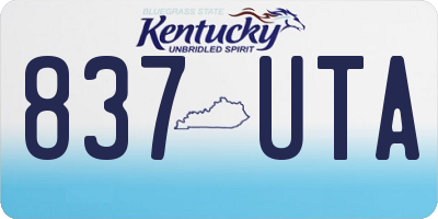 KY license plate 837UTA