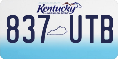 KY license plate 837UTB