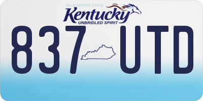 KY license plate 837UTD