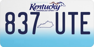 KY license plate 837UTE