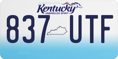 KY license plate 837UTF