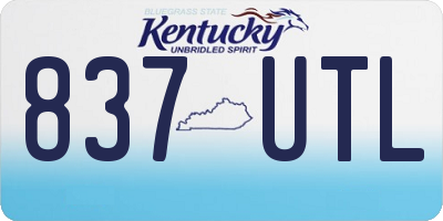 KY license plate 837UTL