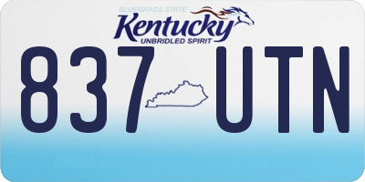KY license plate 837UTN