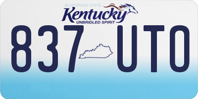 KY license plate 837UTO